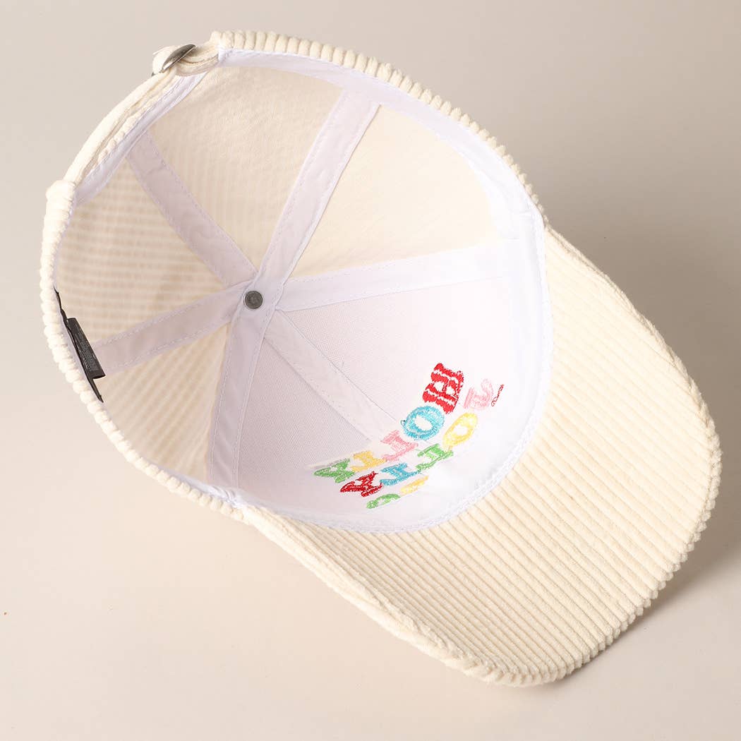 Fashion City - Wholesale Baseball Cap - Women's - Holly Jolly Vibes Embroidery Corduroy Cap15