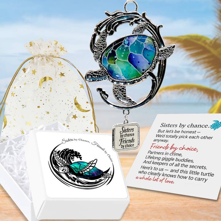 Ornement Tortue Sœur – Sœurs par Hasard Amies par Choix pour la vente par Elskandi