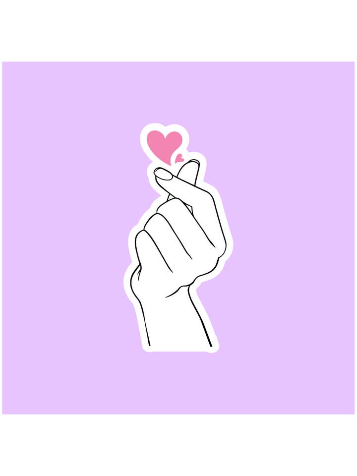 Finger Heart K-Pop Sticker for wholesale by Shadows of Sunshine