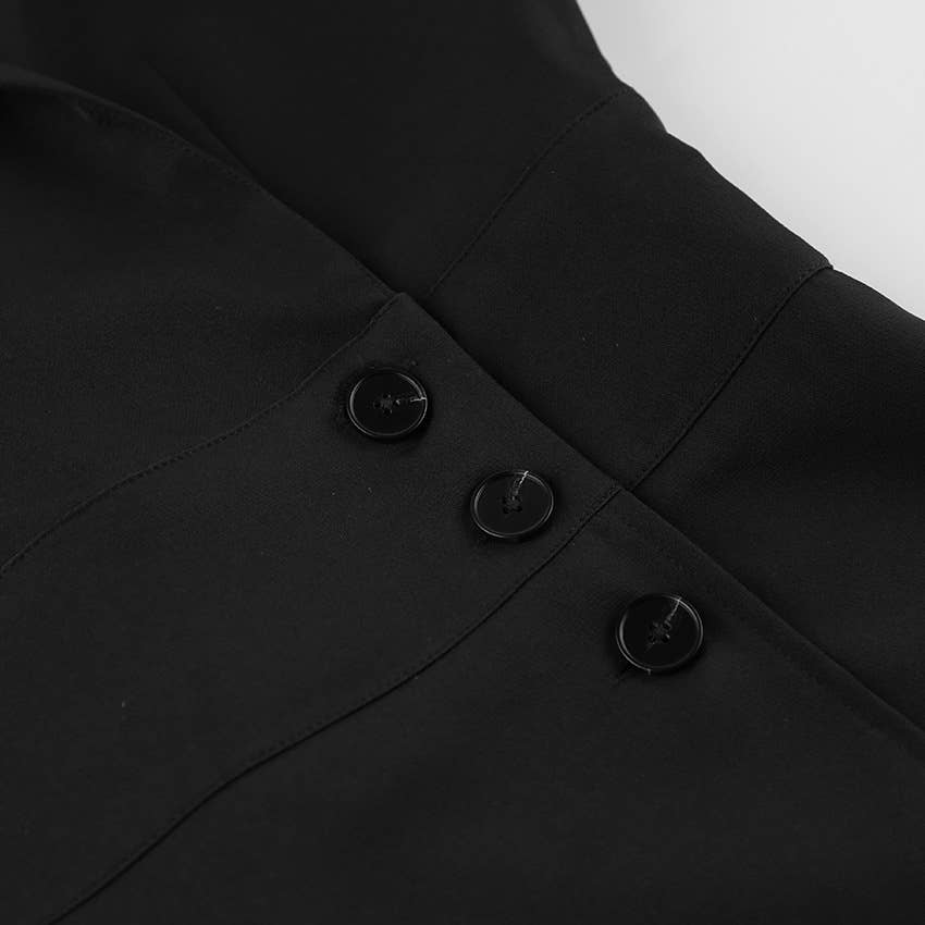 Black V-neck Blazer Dress for wholesale on Faire1