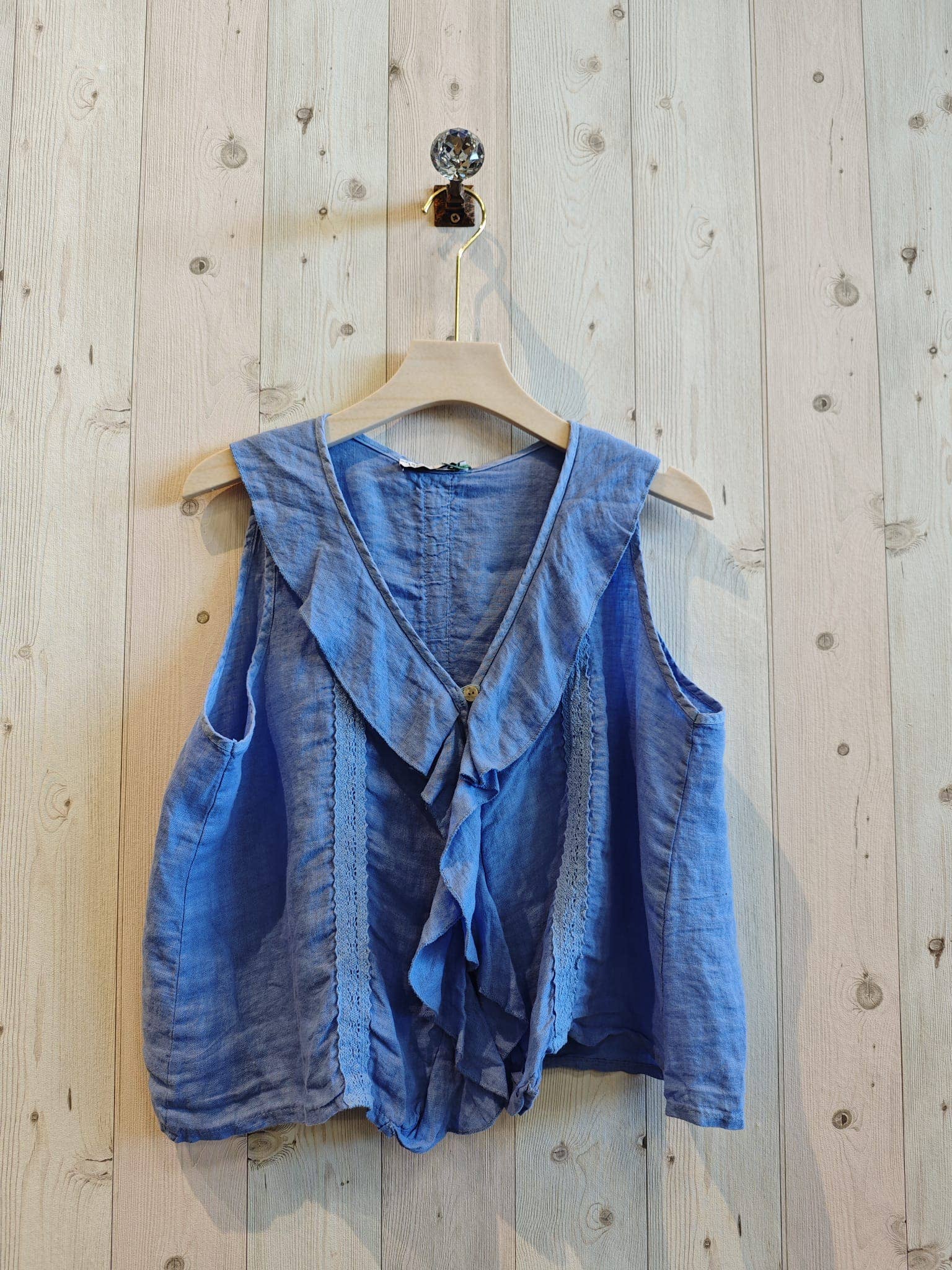 Linen & More - Vente Chemisier – femme - Blouse sans manches en lin 100%3