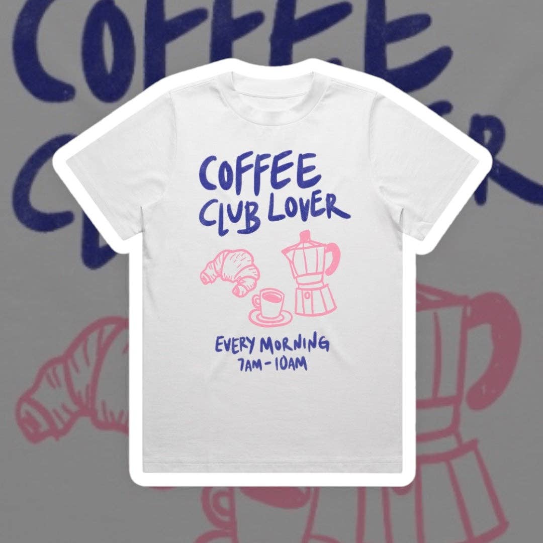 Vintage Rebels - Wholesale Screen Printed T-Shirt - Women's - COFFEE CLUB LOVER GRAPHIC TEE2