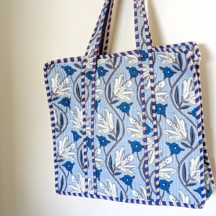 Shakti.ism - Wholesale Tote Bag - Women's - Quilted Market Tote Bags: Colourful Screen Printed Kantha Tote Bags, Ethically Handmade in India2