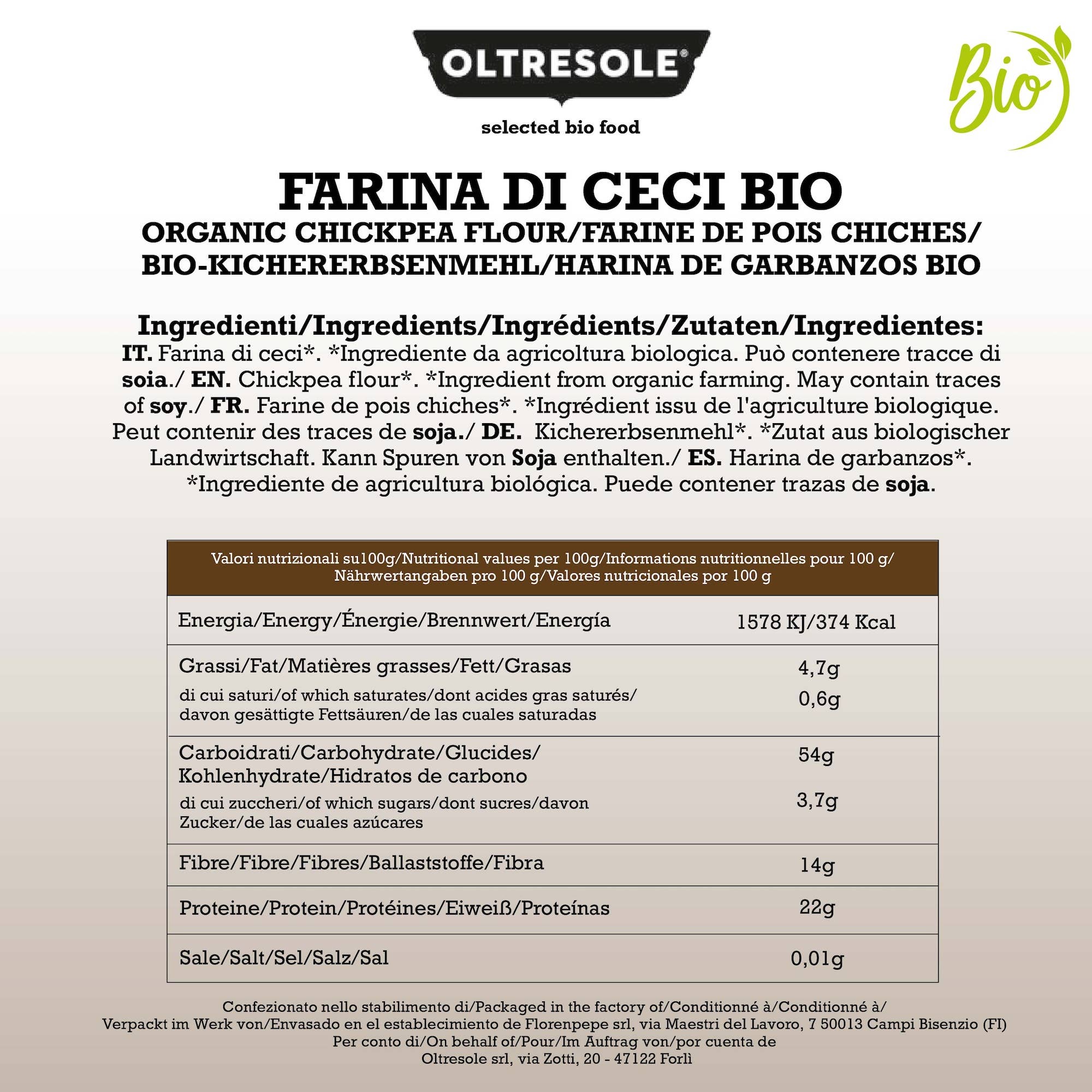 Oltresole - Wholesale Gluten-Free Flour - ORGANIC CHICKPEA FLOUR 1 Kg5