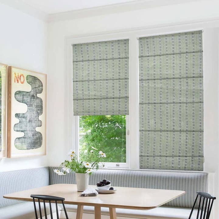 Håndlavet blomster ren linned romersk rullegardin - Etnisk Leheriya for engroshandel hos Fabdivine