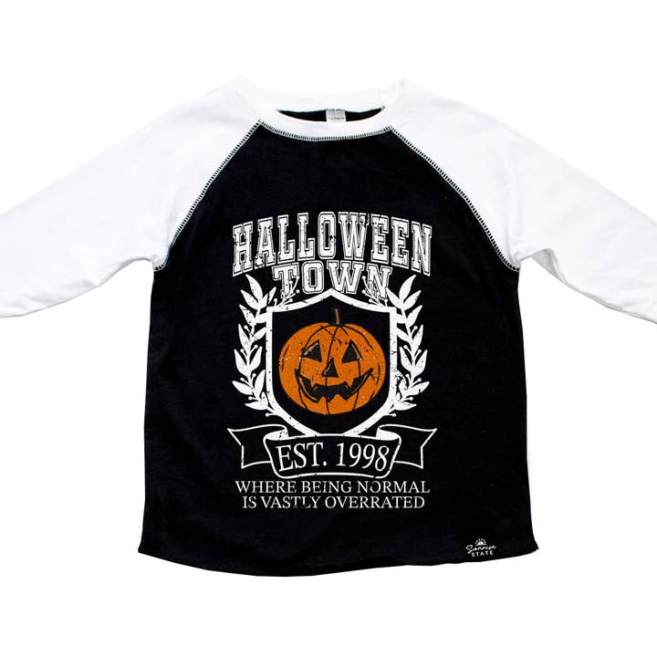 T-shirt de baseball Halloween Town Est. 1998 pour garçon pour la vente par Sonrise State