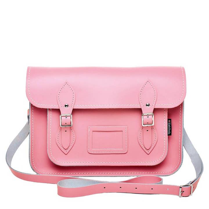Zatchels - Venta al por mayor Bolso con correa - Mujer - Bolso de cuero hecho a mano - Rosa pastel - Disponible en 3 tamaños