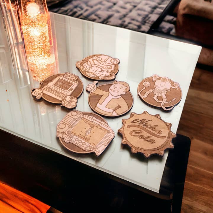 Studio Rima - Wholesale Coasters - Set of 6 Fallout Coasters - Perfect Gift