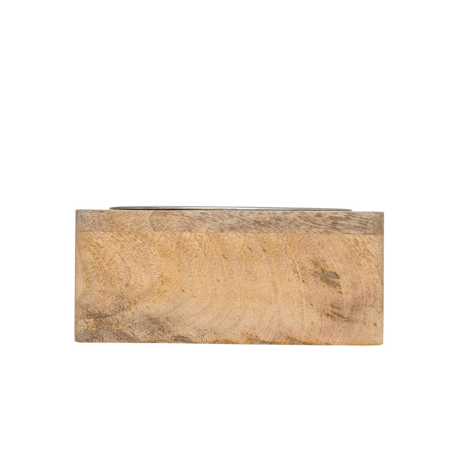 Jojo Modern Pets - Vente Gamelle – chat et chien - Gamelle en acier inoxydable avec support carré en bois de manguier2