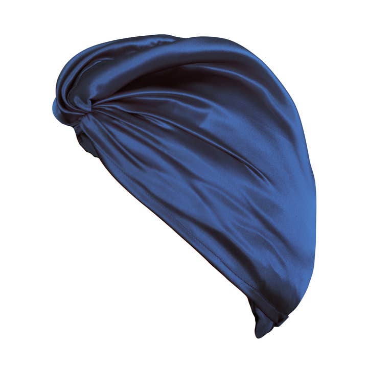 Holistic Silk Ltd - Wholesale Slaapmuts - Dames - Zijden haarwikkel | Zijde tulband | Haarverzorging | Navy0