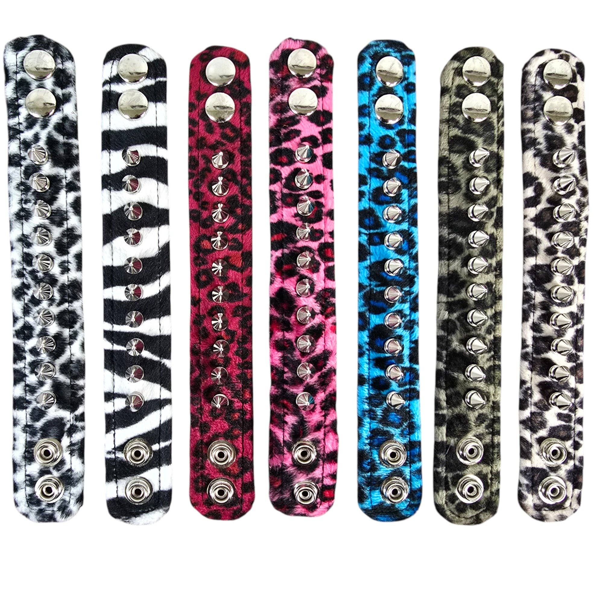 Funk Plus - Vente Bracelet jonc - Bracelet manchette léopard à pointes, 1 rangée, largeur 2,5 cm10