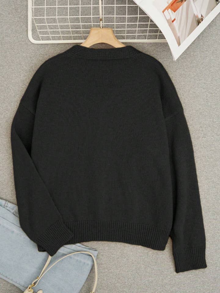 Mccolin - Wholesale Cardigan – Women’s - Bee Embellished Button-Up Cardigan2