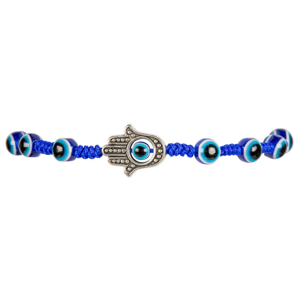 Benjamin International - Wholesale Charm/Dangle Bracelet - Blue Cord Adjustable Evil Eye Bracelet With Hamsa Charm2