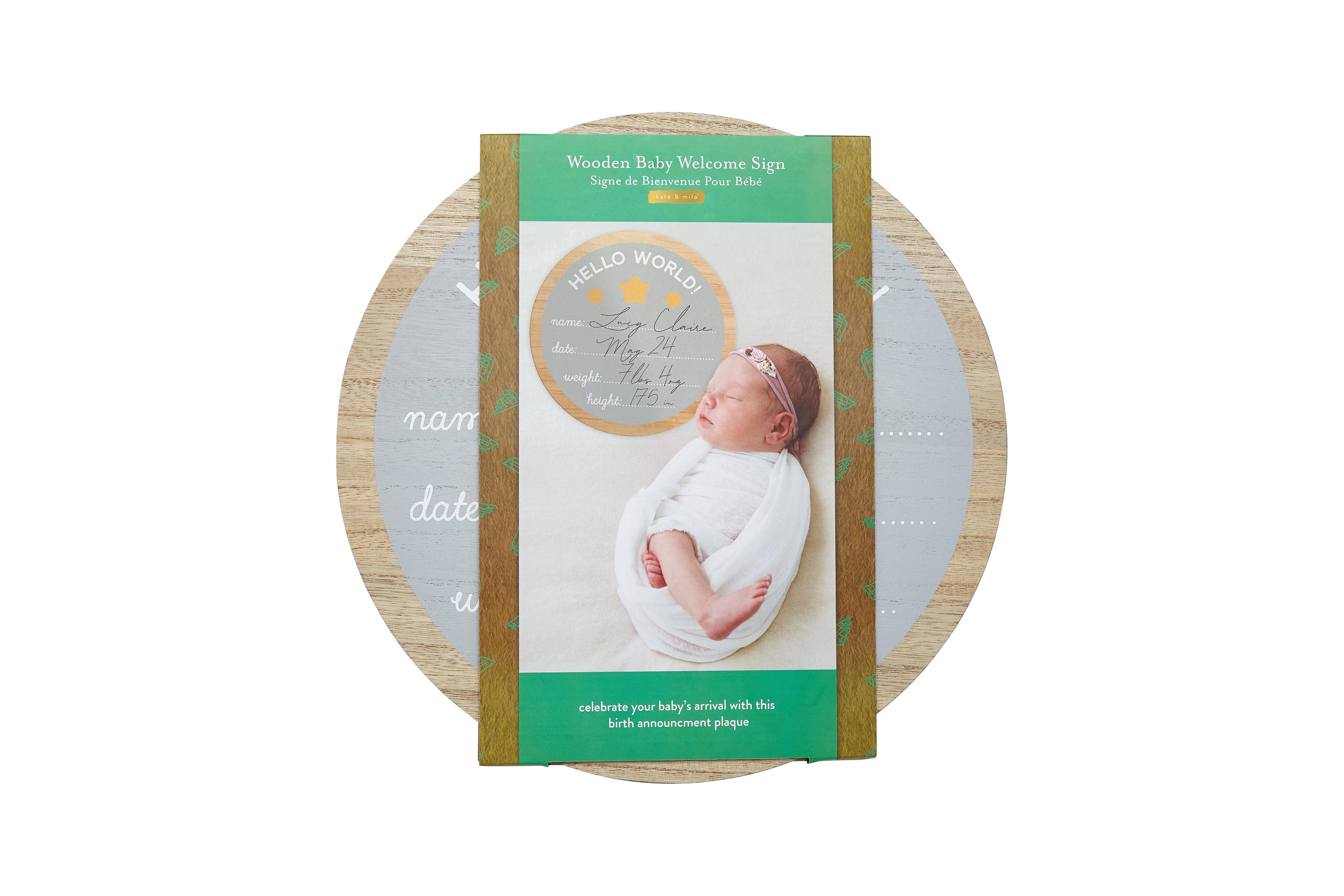 Kate & Milo - Wholesale Milestone Age Block - Kids & Baby - Hello World Fill in Photo Prop, Birth Announcement 6