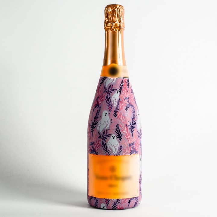 Beau Bottles - Wholesale Wine Gift Bag - Beau Bottles Preppy Halloween Ghost - Champagne Collection
