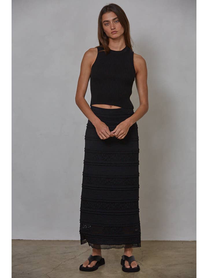 By Together – wholesale Kjol - Dam – L8171 | Vävda Nylon Spandex Spets Pennkjol Midi