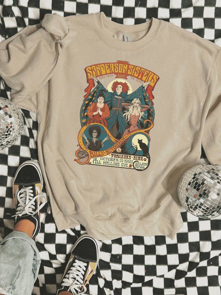 H+P Wholesale - Wholesale Graphic Sweatshirt - Women's - Sanderson Sisters Sand Graphic Crew