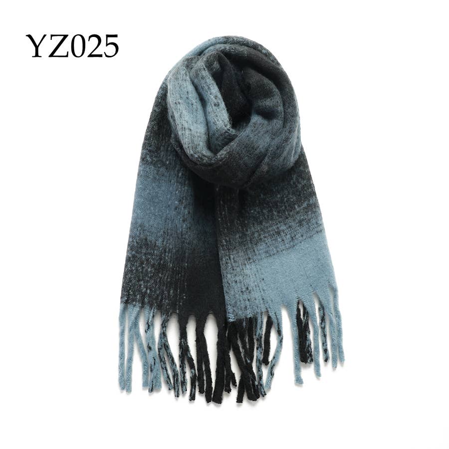 Adorro - Wholesale Scarf - Women's - Soft Chunky Oblong Multi Color Plaid Fleece Scarf1