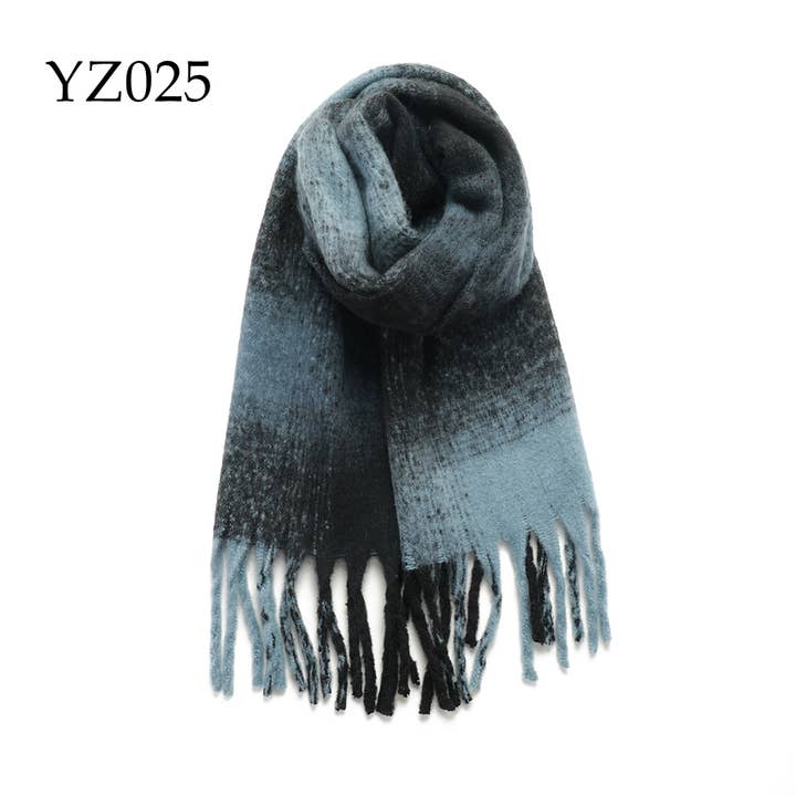 Adorro - Wholesale Scarf - Women's - Soft Chunky Oblong Multi Color Plaid Fleece Scarf1