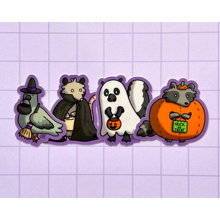 2Birds1Pencil Illustrations - Wholesale Sticker - Halloween Buddies Vinyl Sticker Pack