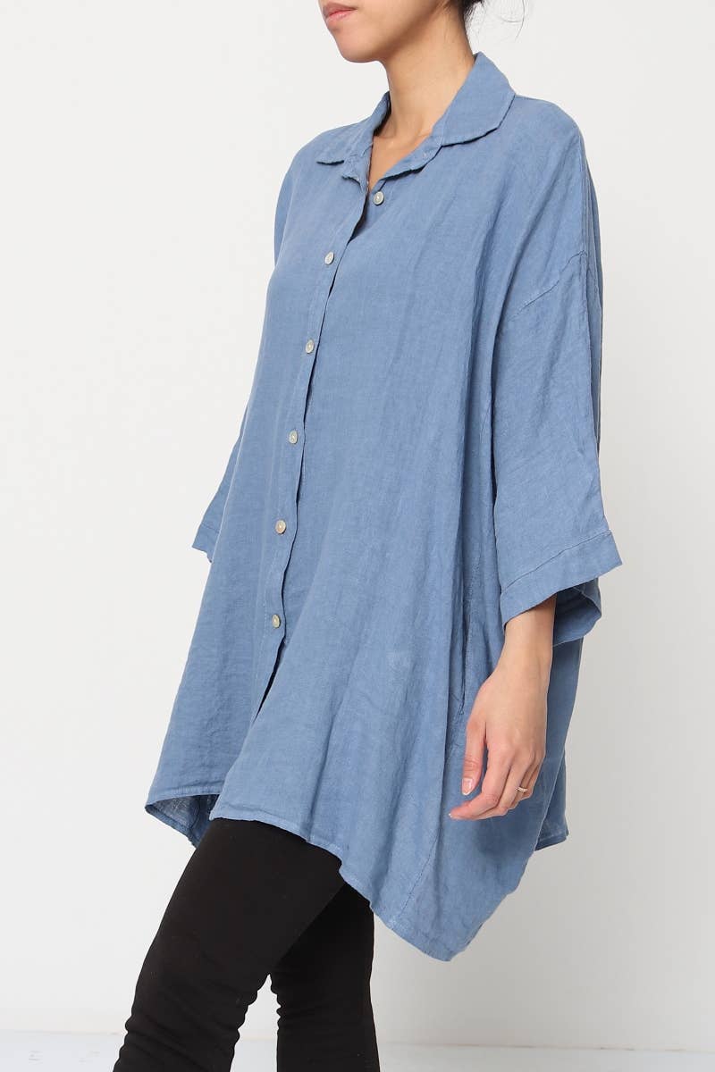 LÉA & LUC - Wholesale Button Down Shirt - Women's - 100% Linen Shirt REF. 28584