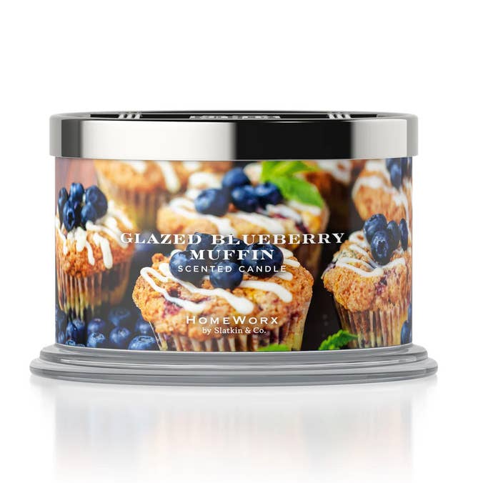 HOMEWORX Vela perfumada de 4 pavimentos 510g MUFFIN DE MIRTILO VITRIFICADO por atacado de Candle Warmers Etc. Duftlampen & Kerzen