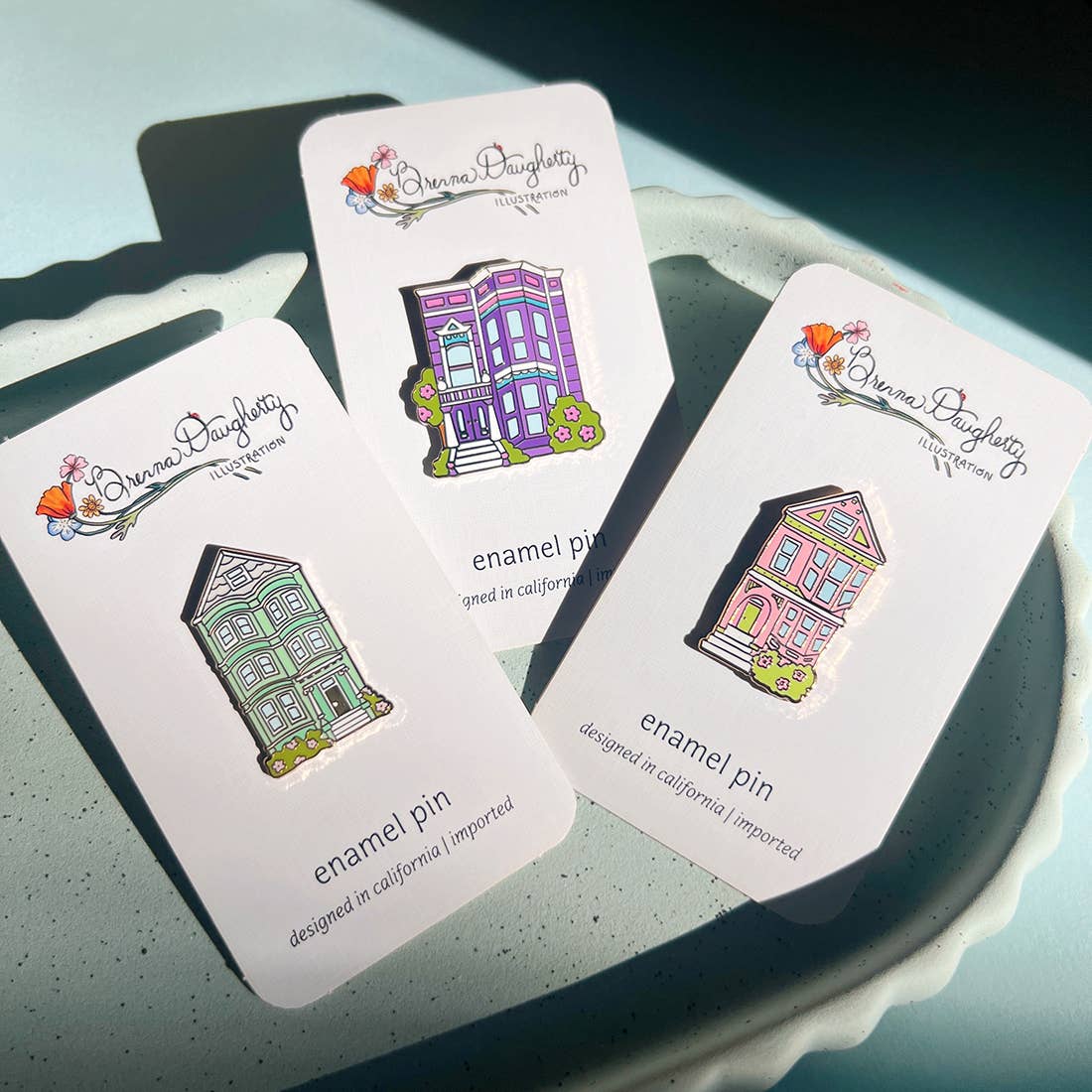 Brenna Daugherty Illustration - Wholesale Lapel Pin/Button - San Francisco Purple House Enamel Pin4