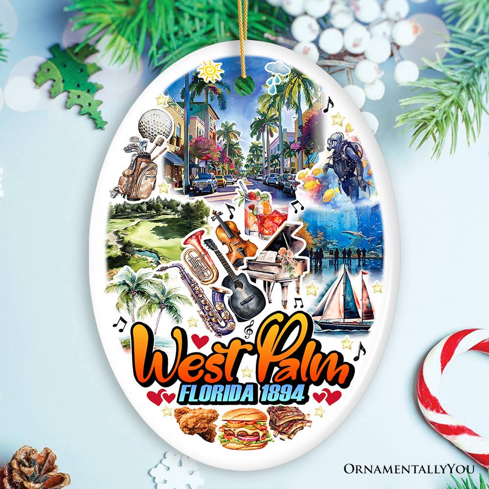 OrnamentallyYou – wholesale Ornament – West Palm Beach Florida Ornament, Artistic Paradise Souvenir1