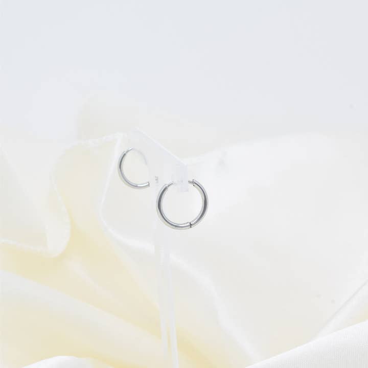 Kapyco - Wholesale Dangle Earrings - Mini steel hoop earrings - BO1002276