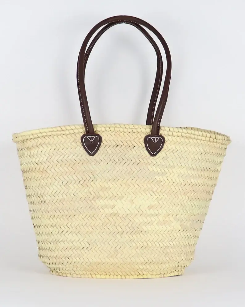 HandmadeBestSeller - Wholesale Beach Bag - STRAW BAG Handmade with leather, French Market Basket7