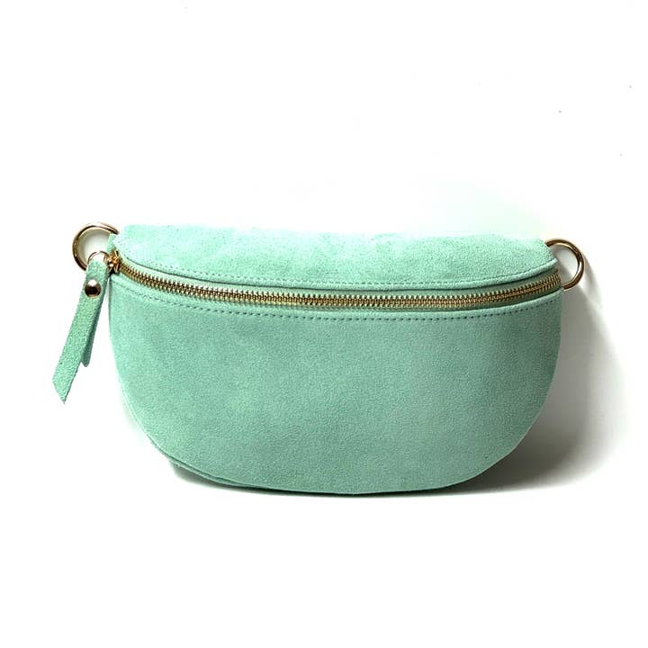 Cassette Barcelona - Wholesale Belt Bag - Women's - Cassette - Suede Fanny Pack Turquoise
