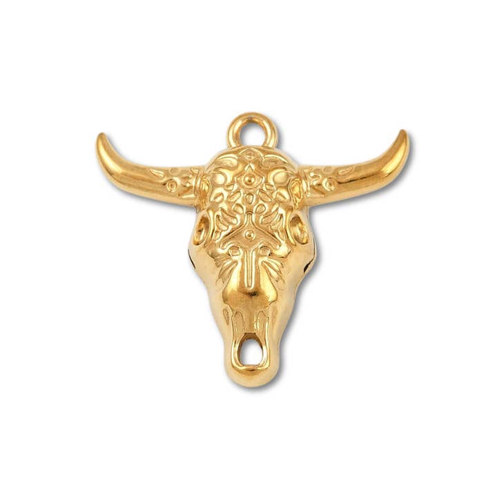 Bullhead Gold Charm for wholesale by Love, Paige Designs