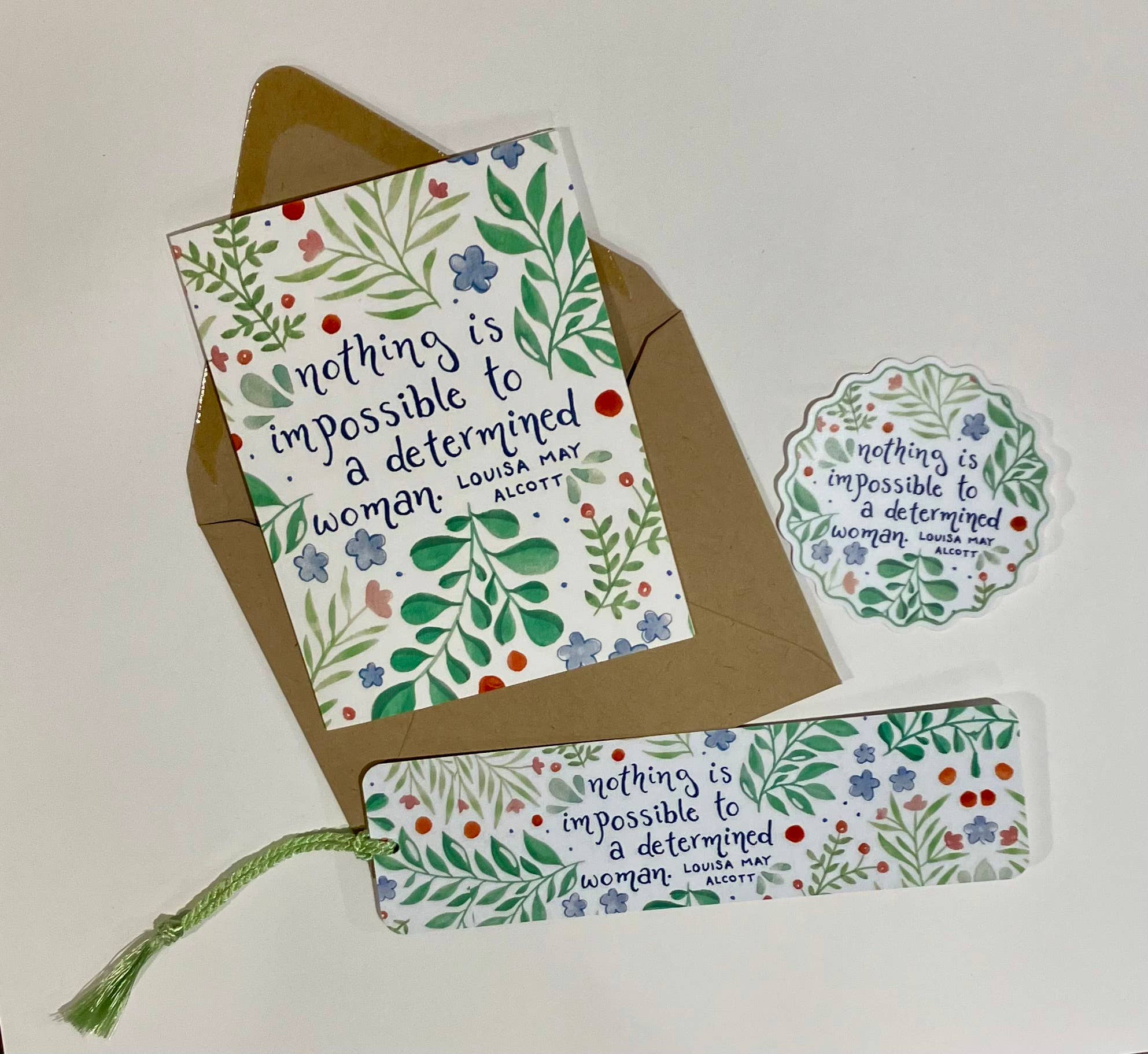 She Said It. – Engroshandel Armbånd til telefoner – Intet er umuligt for en beslutsom kvinde -- FLORAL klistermærke1