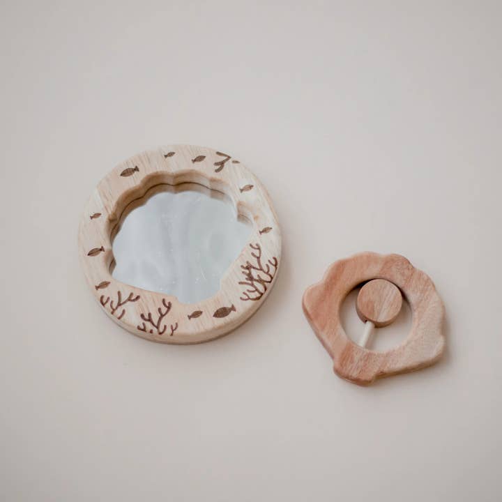 Shell Rattle & Mirror Set for wholesale by Q Toys