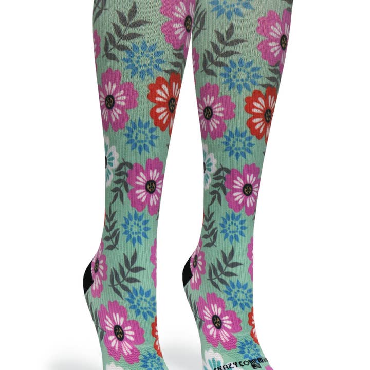 Crazy Compression - Wholesale Socks - Unisex - 360 Floral Details OTC Compression Socks (Standard & Extra Wide)2