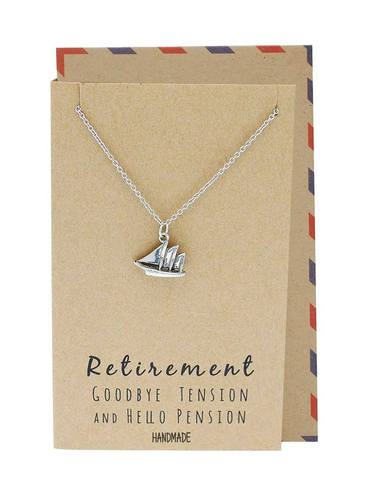 Murielle - Collana con barca a vela, regalo per la pensione da donna per la vendita all'ingrosso da parte di Quan Jewelry