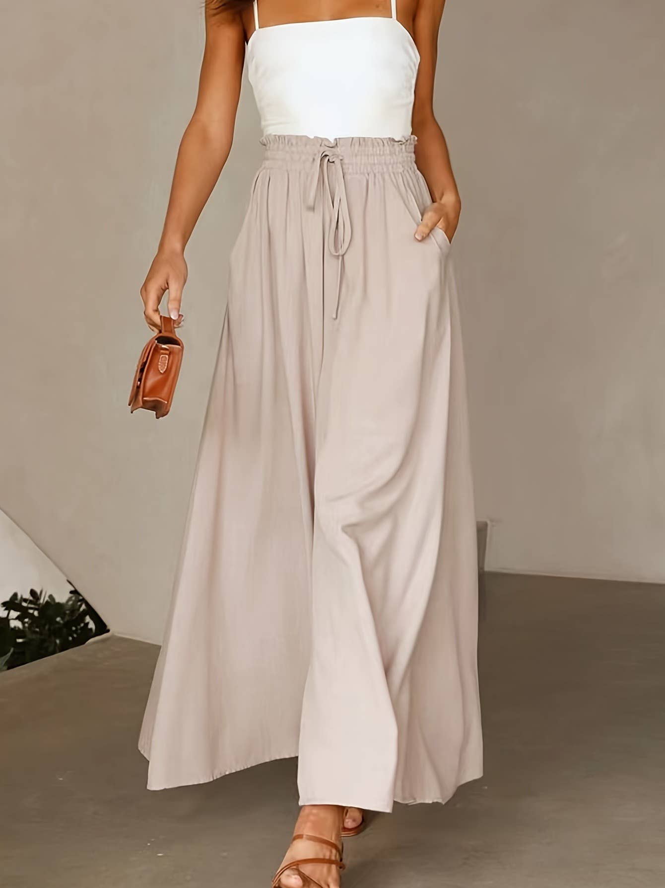 Lily Clothing - Wholesale Pants - Women's - High-Waisted Wide-Legged Pants Long Skirt Pants14