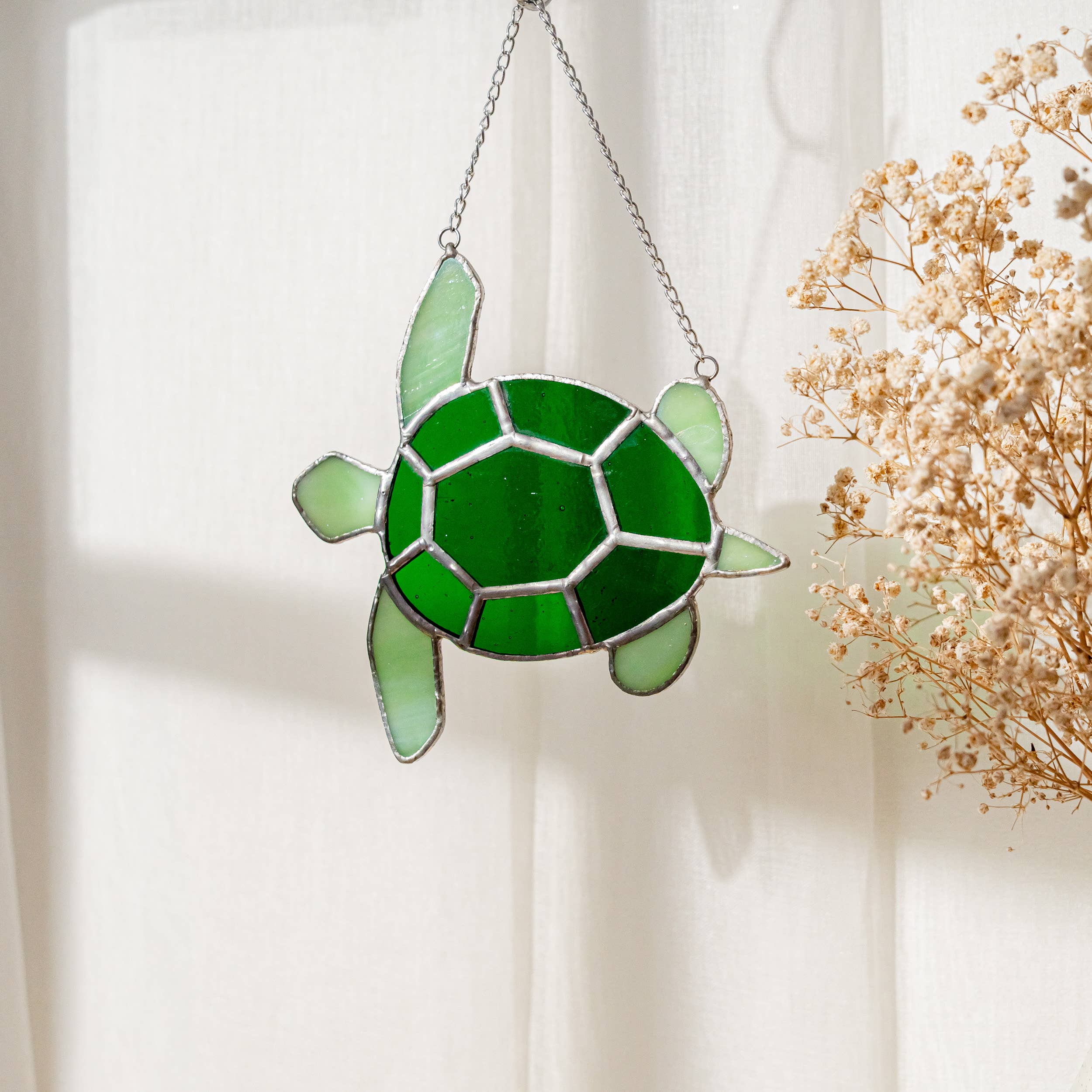 MondoBellissimo - Wholesale Suncatcher - Coastal Stained Glass Turtle Suncatcher F308