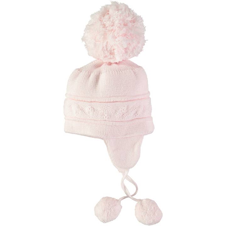 Emile Et Rose – Engroshandel Hue til nyfødte - Baby – Griffin Pink Baby Bobble Hat med øreklapper