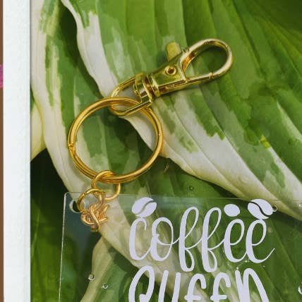 Llavero acrílico de Coffee Queen (rectangular de 2.75 x 1.18 pulgadas) para venta al por mayor de Acrylicool by Annie