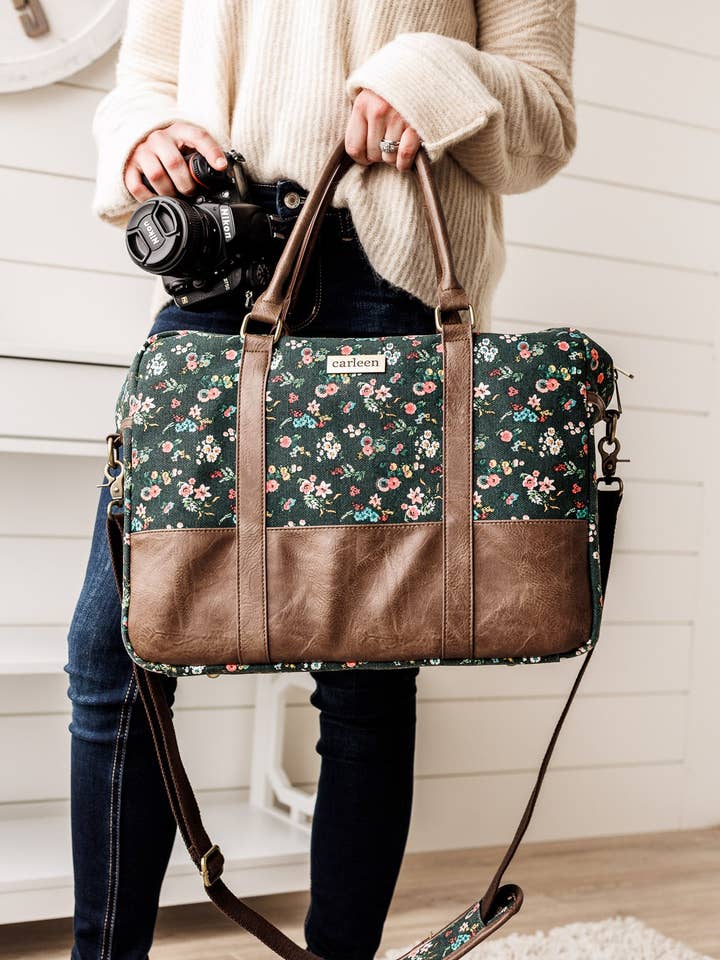 Down to Business Canvas Camera Bag - Vintage Floral for wholesale by Carleen Creative