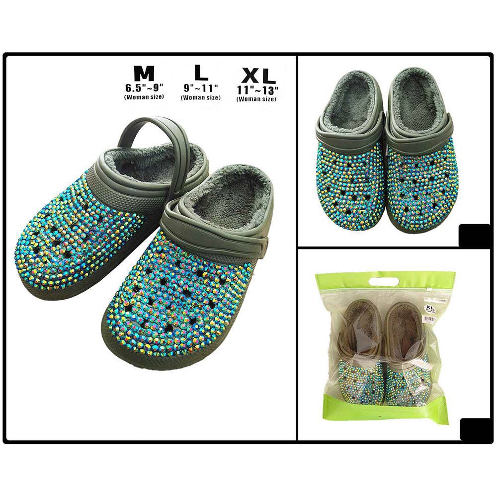 Sensibling Corp. - Wholesale Sandals - Women's - Bling Solid Faux Fur Rubber Sandals
3