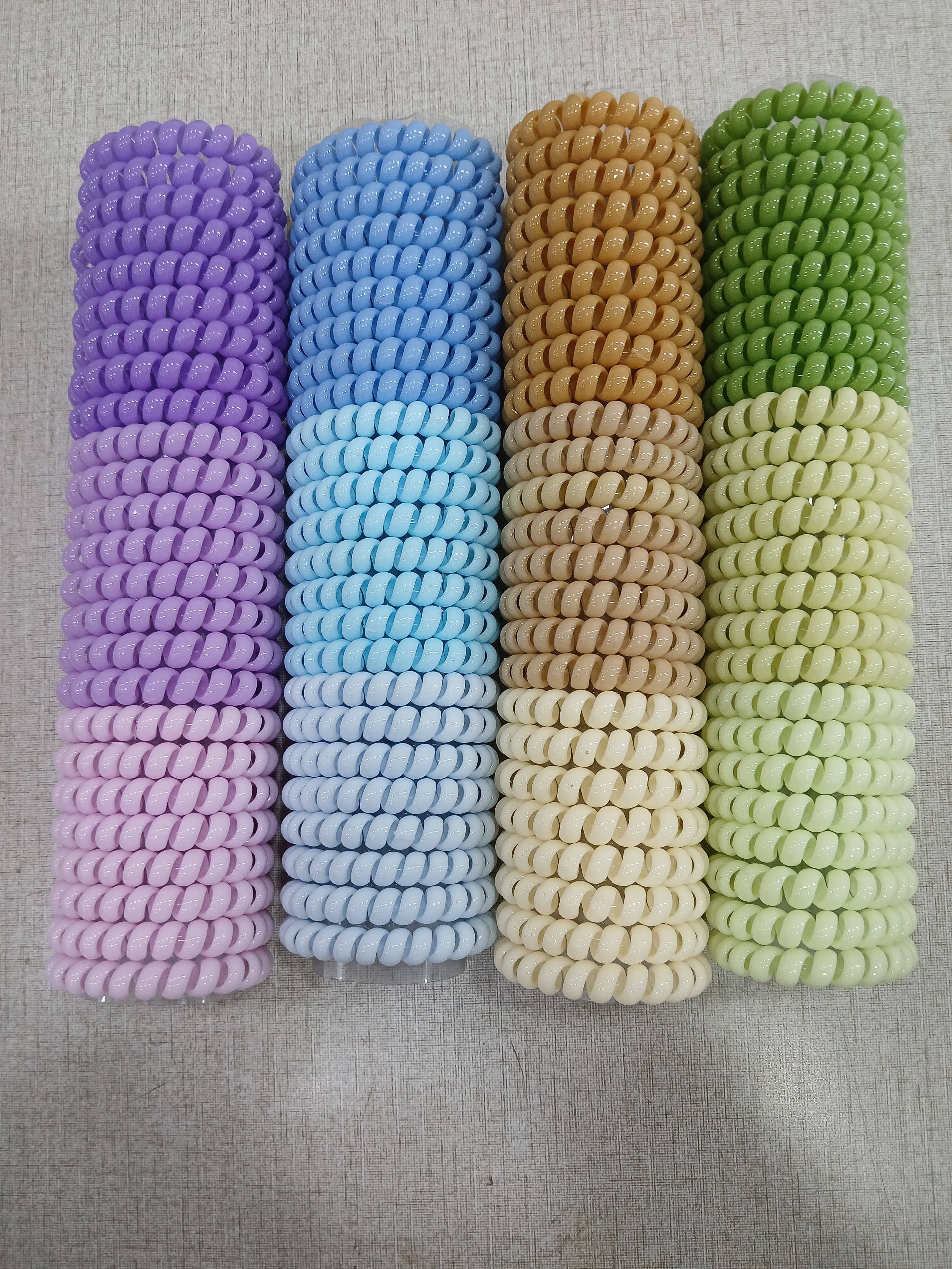 The Blissful – wholesale Hair tie – Colorful Spiral Hair Rubber Bands  – Pack of 100 Pieces1