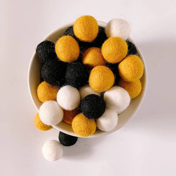 2cm Bee Colors Felt Ball Bundle Of 50 for wholesale by Sewing Seeds Play