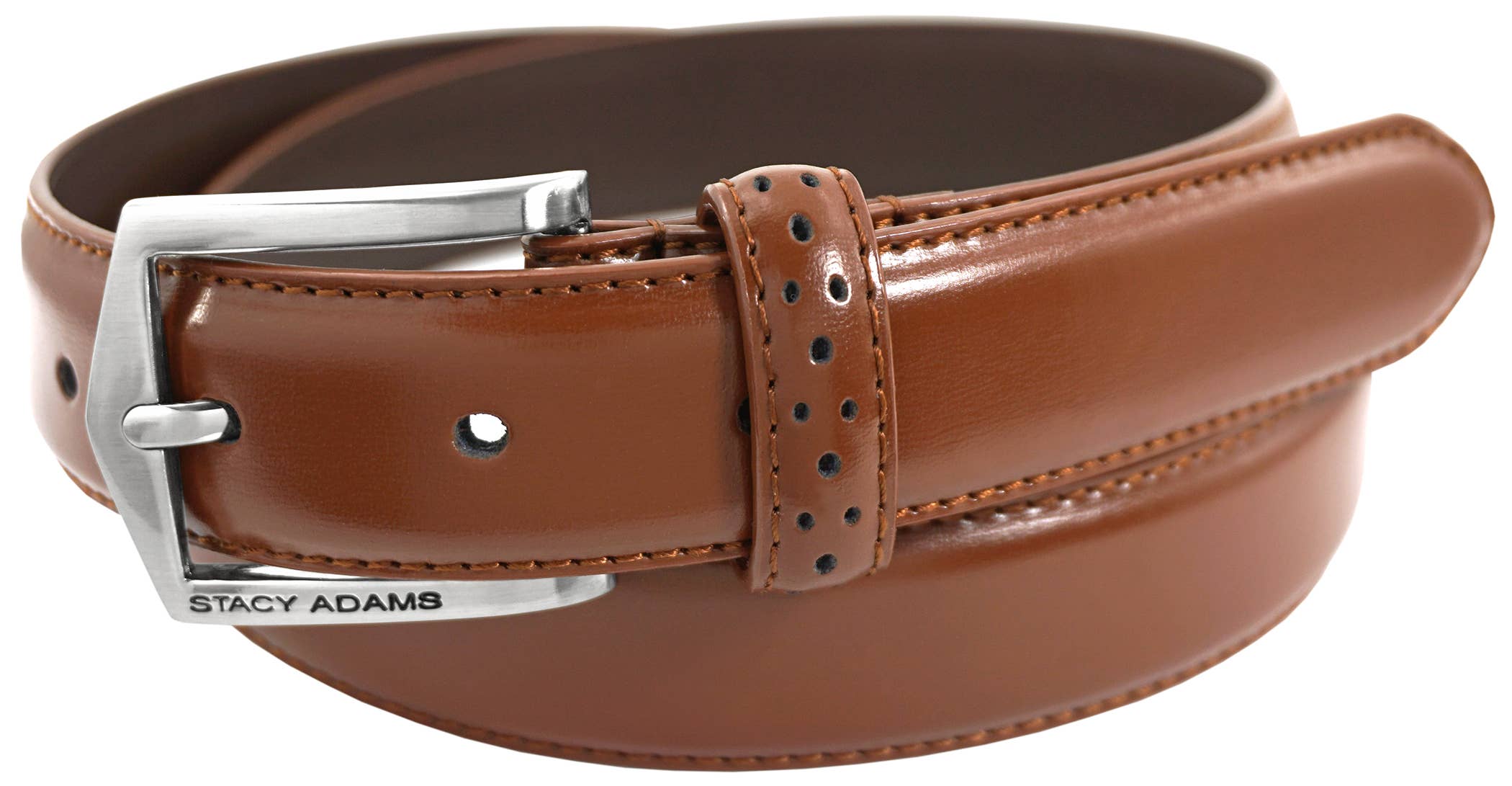 Stacy Adams - Wholesale Belt - Men's - Men's Pinseal Leather Belt with Brushed Nickel Buckle6