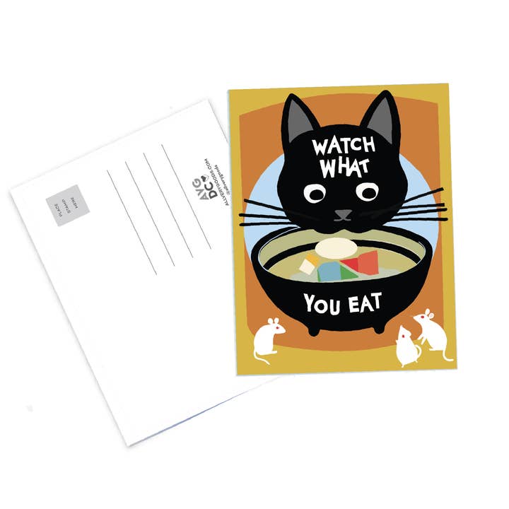 Postcard - "Watch What You Eat" for wholesale by All Very Goods