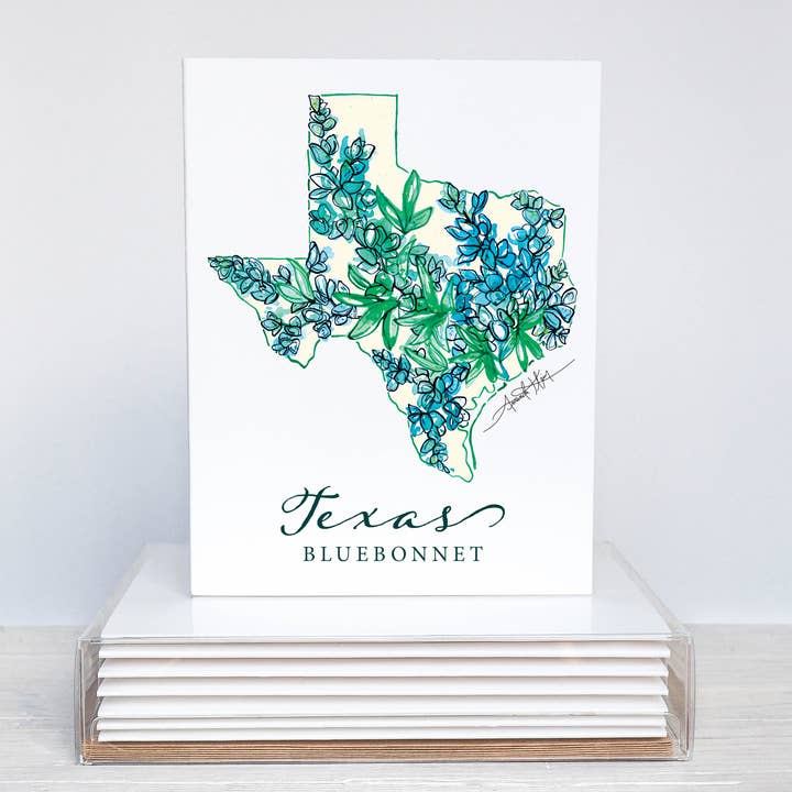Texas Bluebonnet State Flower Notecard Set for wholesale by Amanda Klein Co.