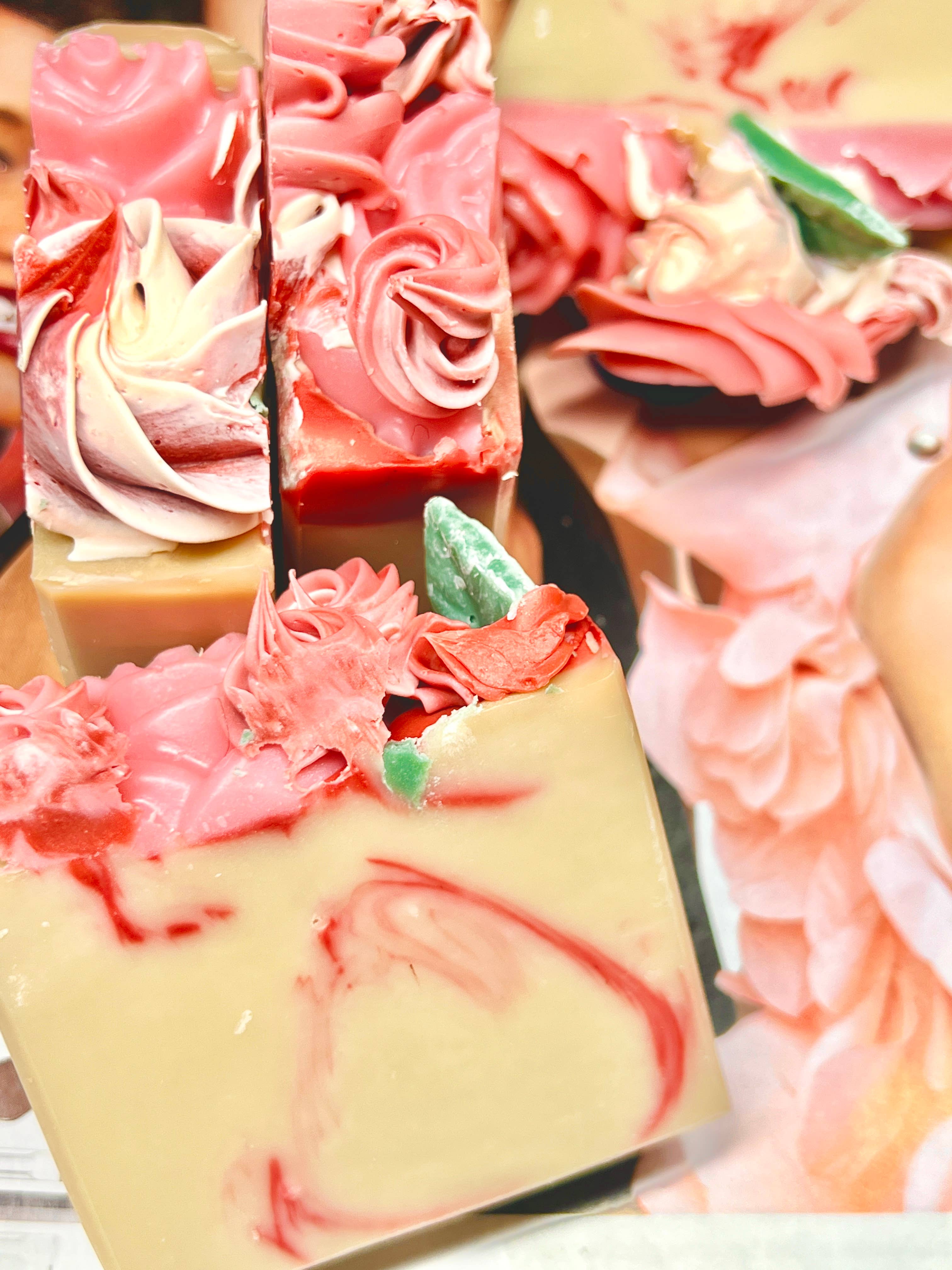 MeiJi & co. - Wholesale Bar Soap - Enchanted Vanilla Rose Garden Artisan Soap Bars (case of 8)1