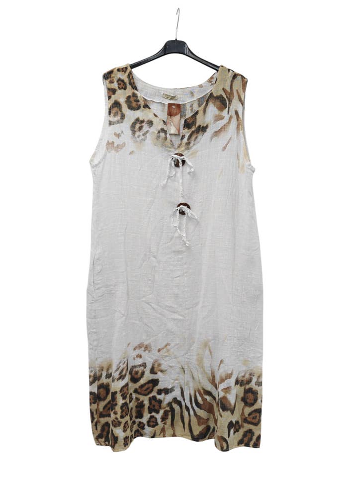 Superbia – wholesale Dress – Women's – Italian One Size Premium Cotton Dress Buttons Leopard Print1