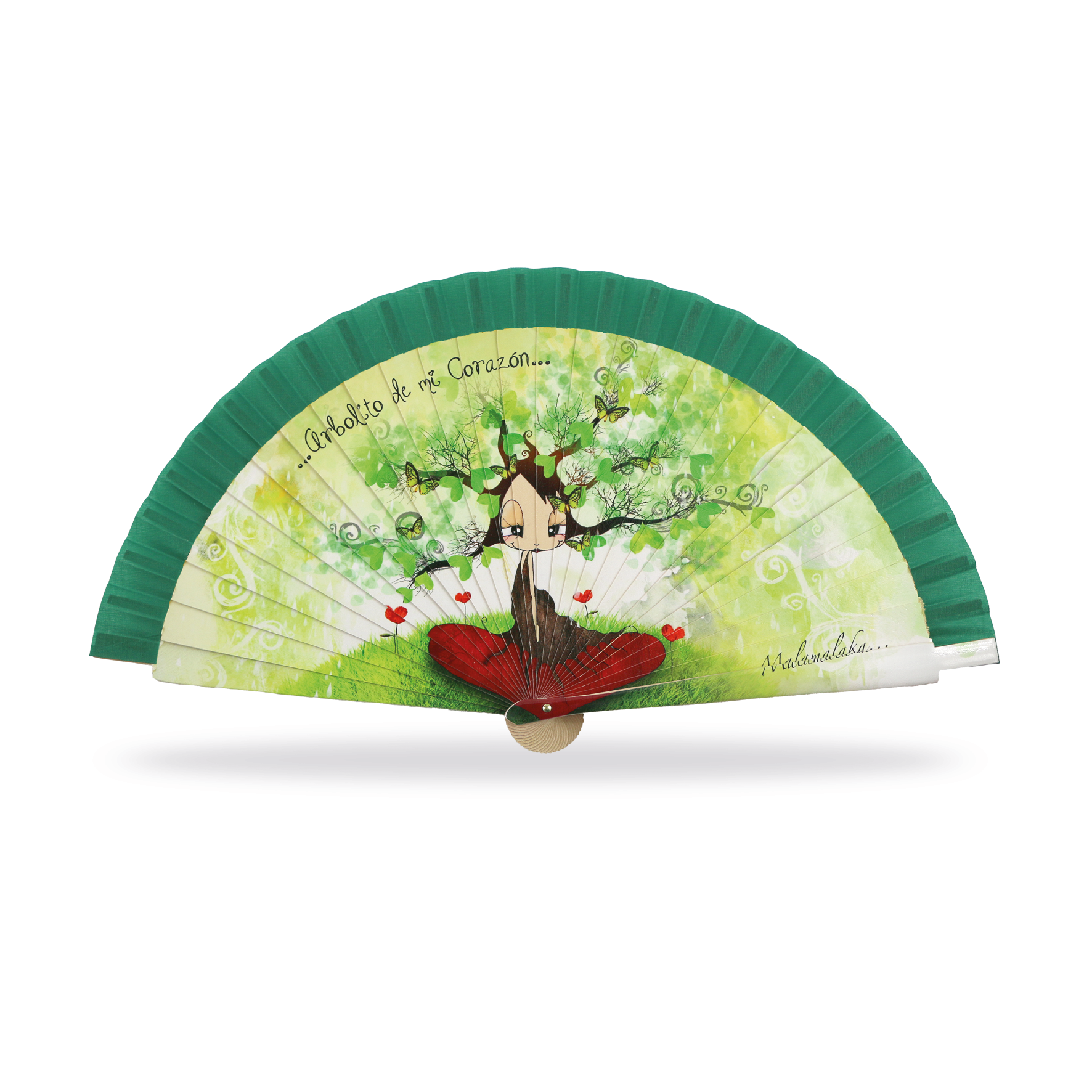 Cuatrogotas - Wholesale Party/Paper Folding Fan - Malamalaka Fan, made of natural TREE wood. Ref-M31132